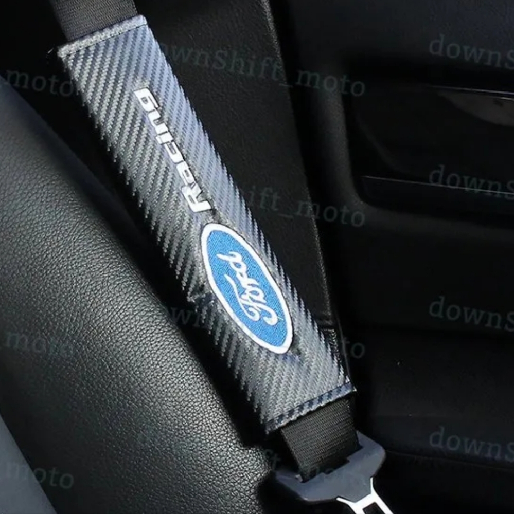 2 Ford embroidered racing car seat belt shoulder pads